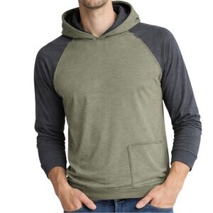 lululemon Training Pullover Hoodie Olive Green Charcoal Raglan Medium